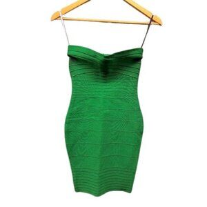 KatieJ‎ NYC Women’s L Green Bandage Dress Strapless Bodycon Cocktail Party Mini